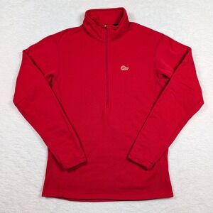 Lowe Alpine Fleece Pullover Womens Medium Red Polartec Quarter Zip Mock Neck